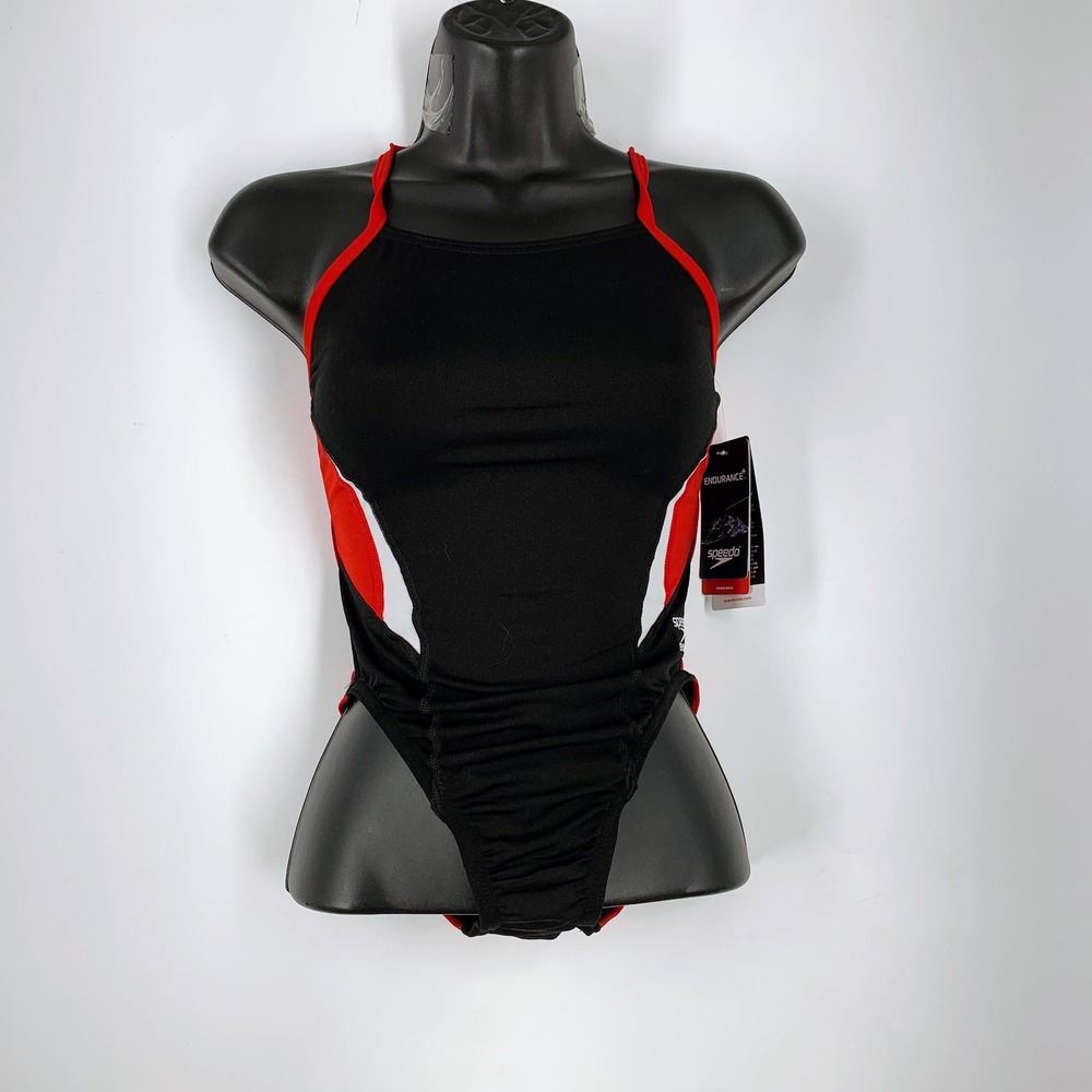 Speedo Endurance+ Womens One Piece Swimsuit Cross Back Athletic Suit Size XS NWT
